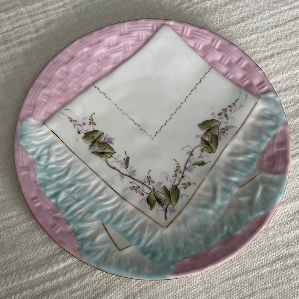 Napkin Basket Weave Vintage Porcelain Plate